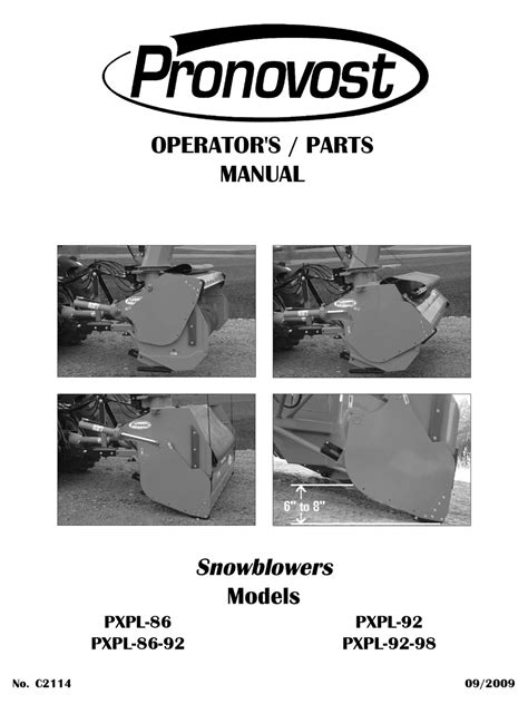 pronovost pxpl snowblowers pdf manual
